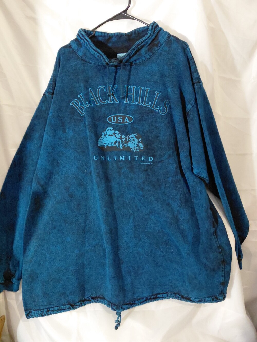 Phoenix  Teal-Blue Washed Crewneck with 'Black Hills USA' Graphic